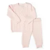 Rose Textiles Rose Textile - Conjunto de 2 peças de malha rosa para bebê menina Outlet