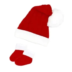 Rose Textiles Rose Textile - Conjunto de 2 chapéus e botinhas de Papai Noel vermelho Discount
