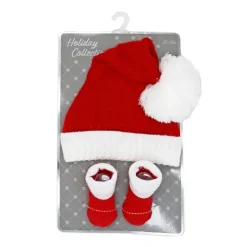 Rose Textiles Rose Textile - Conjunto de 2 chapéus e botinhas de Papai Noel vermelho Discount