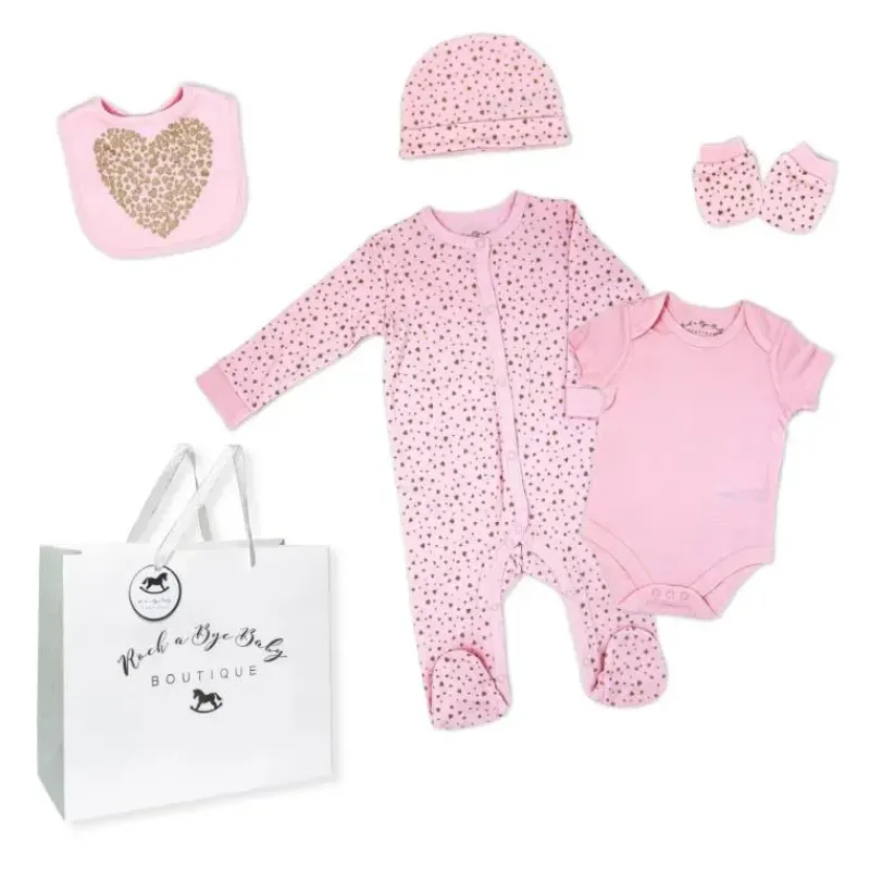 rose_textile__conjunto_de_SKUZ4FFkrDt_0.webp Rose Textiles Rose Textile - Conjunto de bolsa de malha com coração dourado neutro para bebês com 5 unidades Best