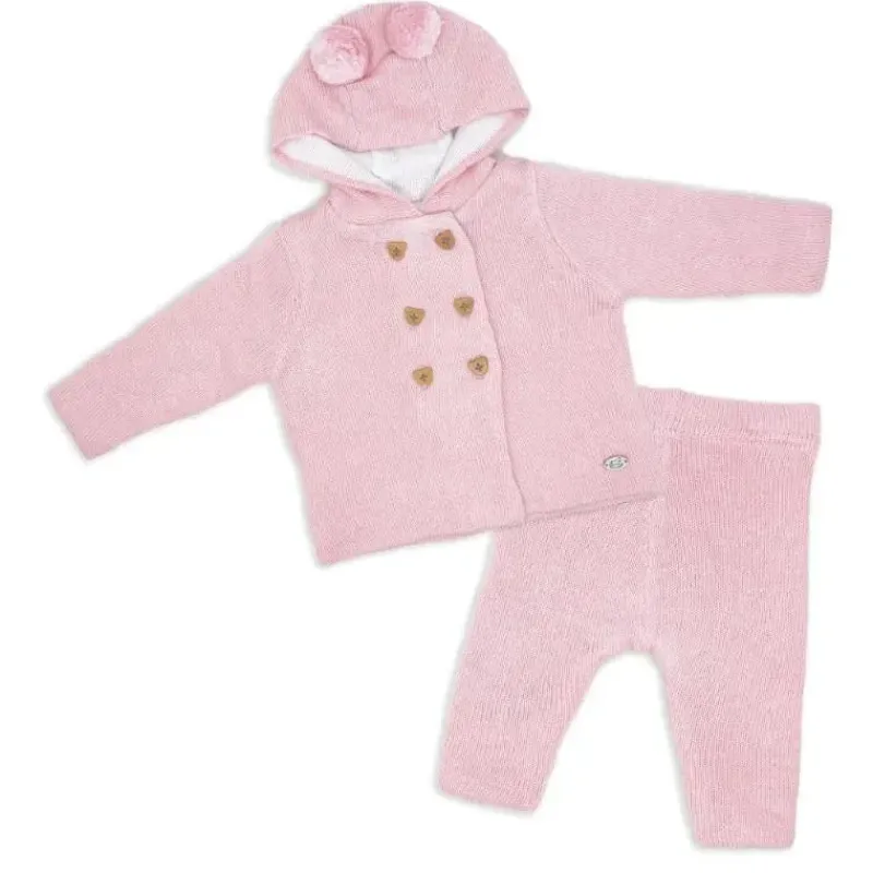 rose_textile__conjunto_de_SKUaoPiIFeX_0.webp Rose Textiles Rose Textile - Conjunto de malha com capuz rosa para meninas, 2 unidades New