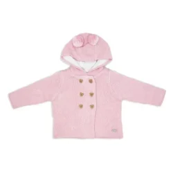 Rose Textiles Rose Textile - Conjunto de malha com capuz rosa para meninas, 2 unidades New