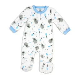 Rose Textiles Rose Textile - Macacão de lã estampado para bebês meninos, elefante azul New