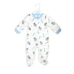 Rose Textiles Rose Textile - Macacão de lã estampado para bebês meninos, elefante azul New