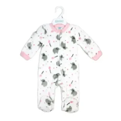 Rose Textiles Rose Textile - Macacão de lã estampado para bebês meninas, elefante rosa Fashion