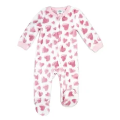 Rose Textiles Rose Textile - Pijama de lã estampado com corações rosa para meninas Discount