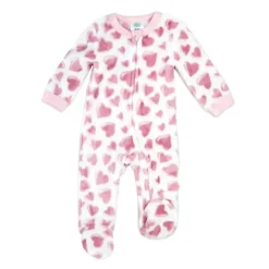 Rose Textiles Rose Textile - Pijama de lã estampado com corações rosa para meninas Sale