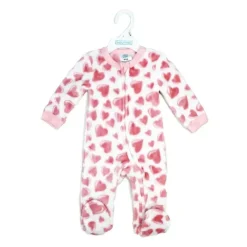 Rose Textiles Rose Textile - Pijama de lã estampado com corações rosa para meninas Sale