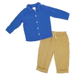 Rose Textiles Rose Textile - 2Pk Baby Boys Gauze Pant Set, Demon Blue Outlet