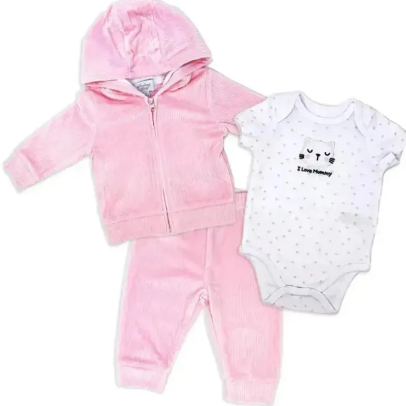 rose_textile__pk_velour_j_SKUbTzMLG0y_0.webp Rose Textiles Rose Textile - 3Pk Velour Jacket Set, Pink I Love Mommy - Kitty - 3M Discount