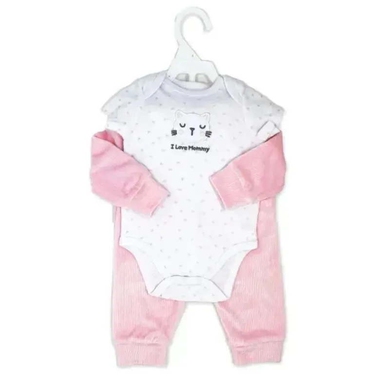 rose_textile__pk_velour_j_SKUbTzMLG0y_1.webp Rose Textiles Rose Textile - 3Pk Velour Jacket Set, Pink I Love Mommy - Kitty - 3M Discount