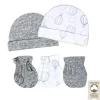 Rose Textiles - 100% Algodão Orgânico Pacote com 5 - Conjunto de Chapéu e Luva, Balão de Ar Quente Cinza Clearance