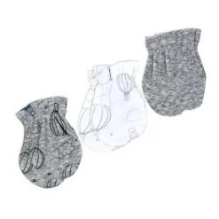 Rose Textiles - 100% Algodão Orgânico Pacote com 5 - Conjunto de Chapéu e Luva, Balão de Ar Quente Cinza Clearance