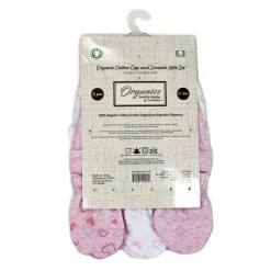 Rose Textiles - 100% Algodão Orgânico Pacote com 5 - Conjunto de Chapéu e Luva, Coração Rosa Outlet