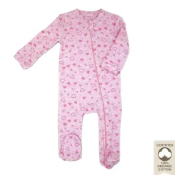 Rose Textiles - 100% Orgânico Heather Heart Sleeper, Rosa Best