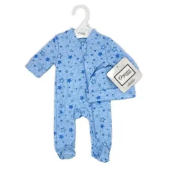 Rose Textiles - 100% Orgânico Heather Star Sleeper + Chapéu, Azul Clearance
