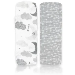Rose Textiles - 2 pacotes de cobertores de musselina, cinza Sweet Dream Clearance