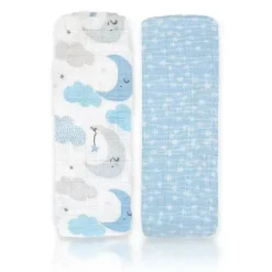 Rose Textiles - 2 pacotes de cobertores de musselina, azul doce sonho Sale