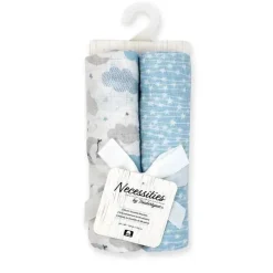 Rose Textiles - 2 pacotes de cobertores de musselina, azul doce sonho Sale
