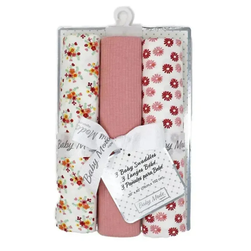 rose_textiles___swaddles__SKUGgQFWIx9_1.webp Rose Textiles - 3 Swaddles de malha Pk, margaridas rosa Online