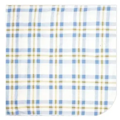 Rose Textiles - 3 Swaddles de malha Pk, xadrez azul Sale