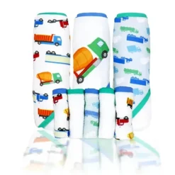Rose Textiles - 3 Toalhas com Capuz C/ 5 Toalhas de Rosto:, Green Trucks Hot