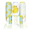 Rose Textiles - 3 toalhas com capuz com 5 toalhas de rosto, Aqua Duckies Online