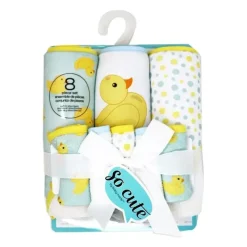 Rose Textiles - 3 toalhas com capuz com 5 toalhas de rosto, Aqua Duckies Online