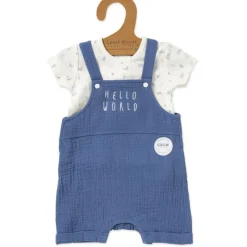 Rose Textiles - Baby Boy’s Organic Dungaree Set, Hello World Outlet