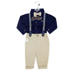 Rose Textiles - Baby Boys Suspender Bowtie Set, Navy Online