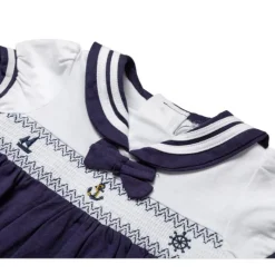 Rose Textiles - Baby Girls Dress Set, Navy Nautical Sale