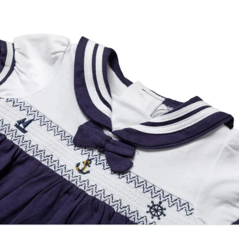 rose_textiles__baby_girls_SKUH9ZsHdfl_1.webp Rose Textiles - Baby Girls Dress Set, Navy Nautical Sale