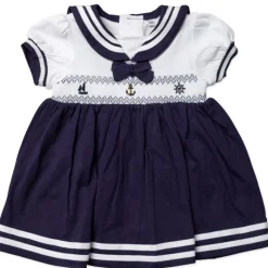 Rose Textiles - Baby Girls Dress Set, Navy Nautical Sale