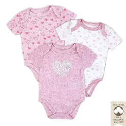 Rose Textiles - Body 100% Orgânico 3 Pk, Rosa Clearance