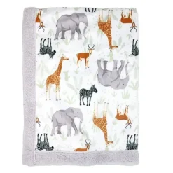 Rose Textiles - Cobertor de vison de 2 camadas, Sage Safari Hot