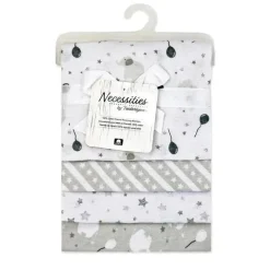 Rose Textiles - Cobertor de recebimento de 4 unidades, elefante cinza e balão Discount