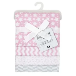 Rose Textiles - Cobertor de recebimento 4Pk Estrelas rosa Online