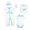 Rose Textiles - Conjunto de 5 peças de elefante balão, azul Fashion
