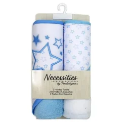 Rose Textiles - Conjunto de 2 toalhas com capuz, estrelas azuis Clearance