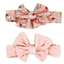 Rose Textiles - Conjunto de 3 peças de faixa de cabeça e meia: Floral rosa Hot
