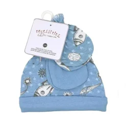 Rose Textiles - Conjunto de boné e luva de 3 peças, espaço azul Hot