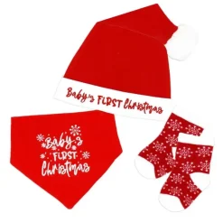 Rose Textiles - Conjunto de 3 flocos de neve vermelhos Outlet