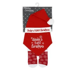 Rose Textiles - Conjunto de 3 flocos de neve vermelhos Outlet