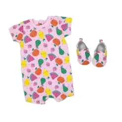 Rose Textiles - conjunto de macacão e sapato 2pk para bebê menina, frutas Online