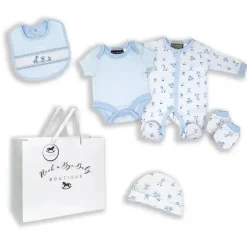 Rose Textiles - Conjunto de 5 peças para meninos com sacola de presente, caixa de brinquedos Hot