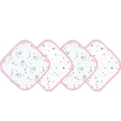 Rose Textiles - Conjunto de toalhas de banho de 4 peças - Elefante rosa e balão Hot