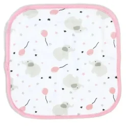 Rose Textiles - Conjunto de toalhas de banho de 4 peças - Elefante rosa e balão Hot