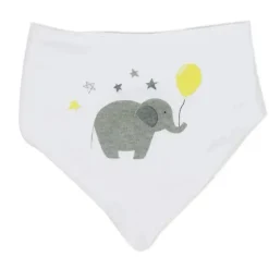 Rose Textiles - Conjunto de 5 babadores e meias, elefante amarelo Best