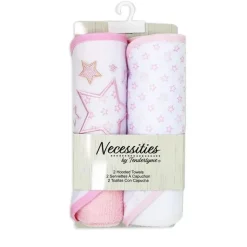 Rose Textiles - Conjunto de 2 toalhas com capuz, estrelas rosa Online