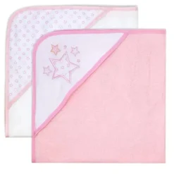 Rose Textiles - Conjunto de 2 toalhas com capuz, estrelas rosa Online